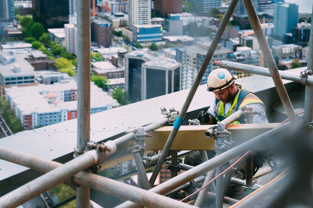 steel worker on building